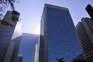 Urban scene with building on Avenida Paulista - Sao Paulo - Brazil